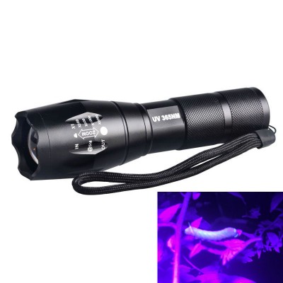 LITWOW 18650 high power Rechargeable tactical 10W 365nm uv flashlight pet urine detector kit with zoom function&battery holders